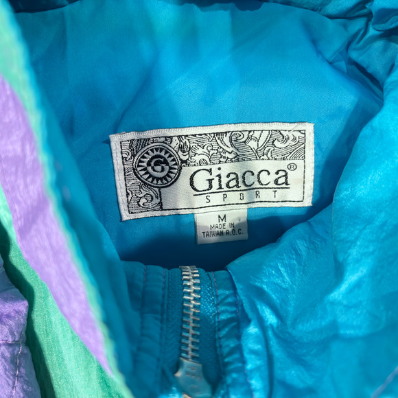 Giacca Sport Bomber Jacket Coat 80s 90s Shoulder Pads Retro Women's Size Medium - Picture 8 of 16